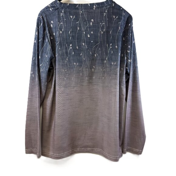 Women's Floral Round Neck Long Sleeve T-Shirt Size XL - Picture 3 of 6